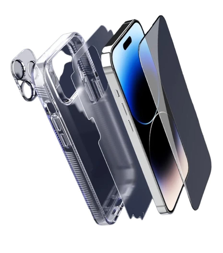 Протиударний чохол, захист екрана та камер комплект 8 in 1 для iPhone:14Pro/14ProMax/14Plus/13ProMax - фото 1 - id-p1894486806