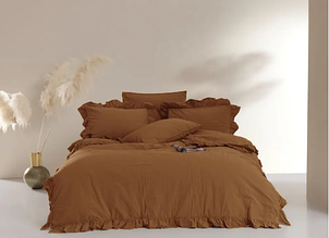 Євро постільна розміри 200х220 простирадла на гумці, Однотонні комплекти постільної білизни Світло-коричневий