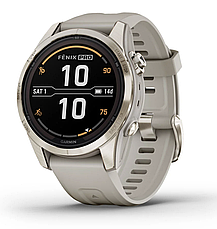 Смарт-годинник Garmin fenix 7S Pro – Sapphire Solar Edition Soft Gold with Light Sand Band, фото 4