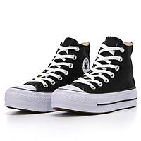 Женские кеды Converse Chuck Taylor All Star Classic Black High White черные конверс чак тейлор ол стар классик