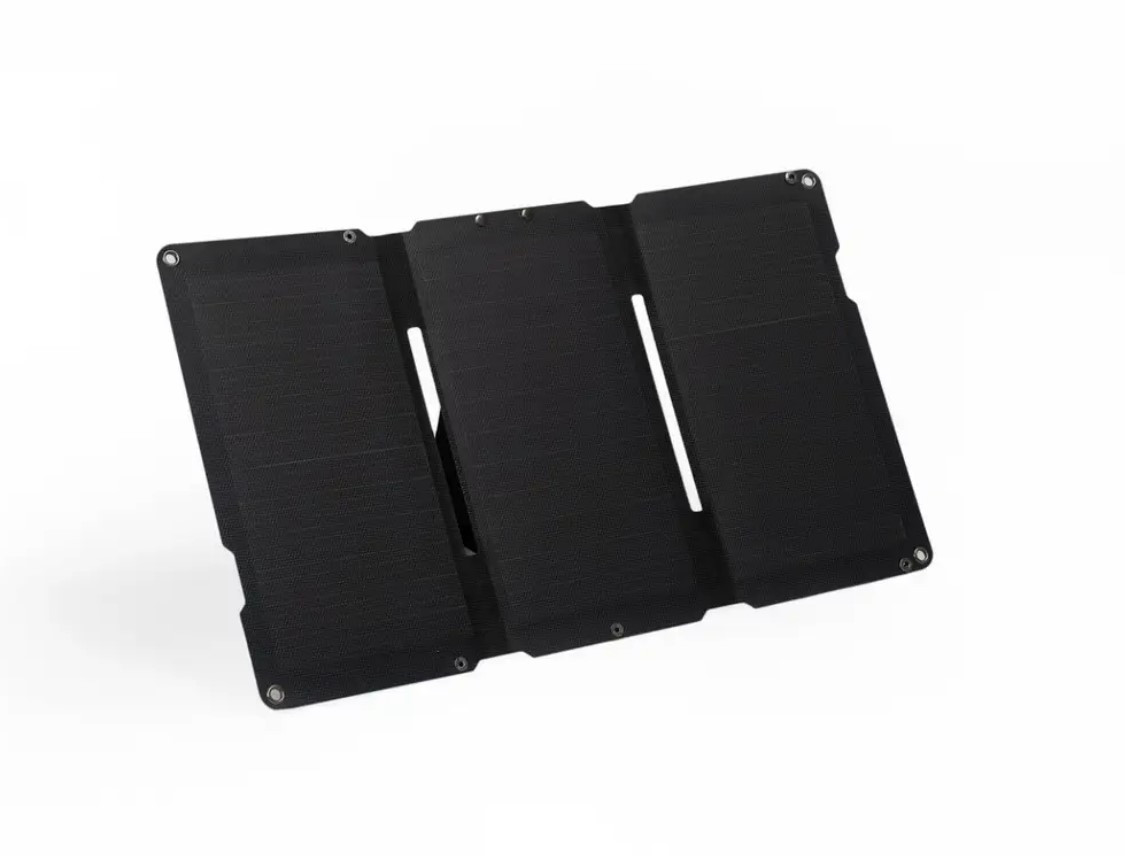 Портативная солнечная панель DASolar 30W с двумя портами USB и Type-C, Black - фото 2 - id-p1894505297