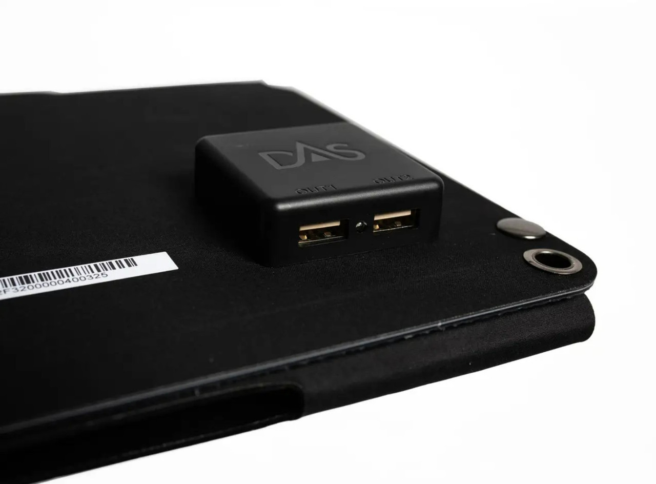 Портативная солнечная панель DASolar 30W с двумя портами USB и Type-C, Black - фото 5 - id-p1894505297