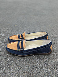 STTOPA 39-25 см. Сліпони шкіряні. 179-39 Сині Руді