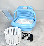 Ідеальне Рішення для Активних Мандрівників міні пральна машина Folding Washing Machine блакитна, фото 7