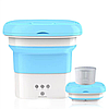 Переносна міні пральна машинка Folding Washing Machine ідеальна для будь-яких подорожей блакитна, фото 4