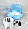 Переносна міні пральна машинка Folding Washing Machine ідеальна для будь-яких подорожей блакитна, фото 7
