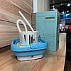 Зручна та компактна міні-пральна машина Folding Washing Machine переносна блакитна, фото 4