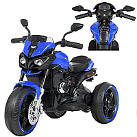 Детский трехколесный мотоцикл на аккумуляторе Bambi электромотоцикл бемби M 4533-4 синий