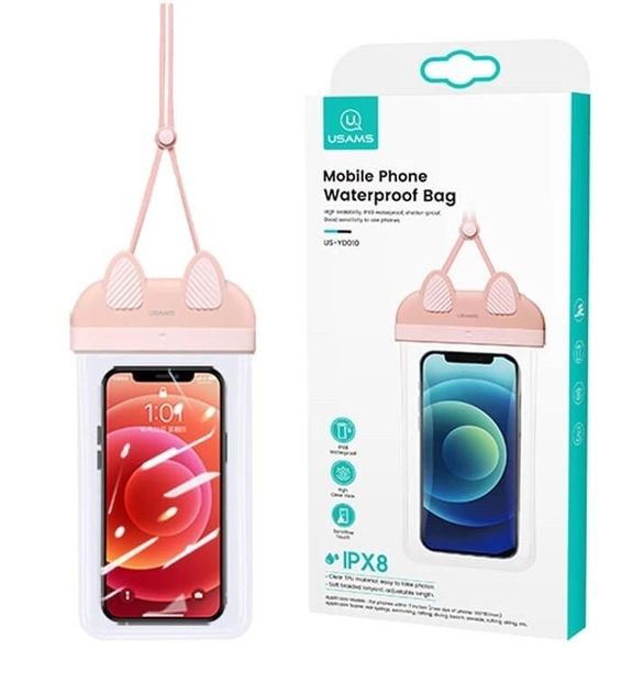 Водонепроницаемый чехол-сумка IPX8 Usams US-YD010 Waterproof совместим со смартфонами до 7