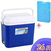Термобокс для еды и напитков Cooler Box + АККУМУЛЯТОР ХОЛОДА 26 литров