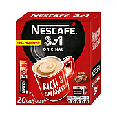 Кава розчинна Nescafe 3 в 1 Original, 20 стіків по 13 г.