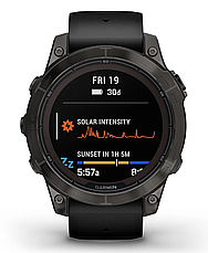 Смарт-годинник Garmin fenix 7 Pro – Sapphire Solar Edition Carbon Grey DLC Titanium with Black Band, фото 3