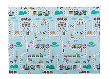 Дитячий складний килимок двостороннійВедмідь з совою01/Потяг06   200х180х1см +сумка, фото 3