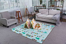 Дитячий складний килимок двостороннійВедмідь з совою01/Потяг06   200х180х1см +сумка, фото 2