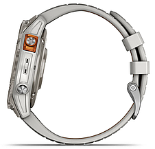 Смарт-годинник Garmin fenix 7 Pro – Sapphire Solar Edition Titanium with Fog Gray/Ember Orange Band, фото 3