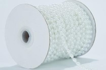 Тасьма пластикова півнамистина 6мм,Cream, 25м
