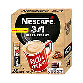 Кава розчинна Nescafe 3 в 1 Ultra Creamy, 20 стіків по 13 г.