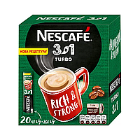 Кофе растворимый Nescafe 3 в 1 Turbo, 20 стиков по 13 г.