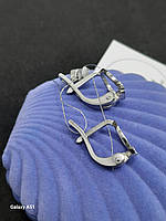 Шикарні жіночі Срібні сережки 925 проби з фіанітами Rh(покриті родієм), фото 4