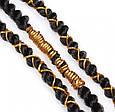 Прикраса для волосся шнур для афро кос дред плетена еластична мотузка в зачіску модна тасьма золотиста, фото 7