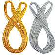 Прикраса для волосся шнур для афро кос дред плетена еластична мотузка в зачіску модна тасьма золотиста, фото 10