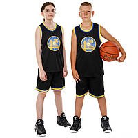 Дитяча баскетбольна форма NBA Golden State Warriors №30 Curry BA-9963 (зріст 120-165 см, чорний)