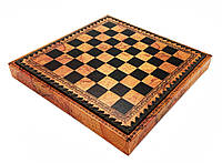 Шахматная доска материал экокожа, размер 28 x 28 см. Цвет коричневый, черный