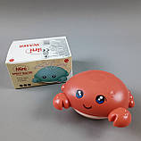 Водоплаваю іграшка для гри у ванні арт. 7019 краб з фонтаном, 2 кольори мікс, р-р10, 2*9*10, короб., фото 3