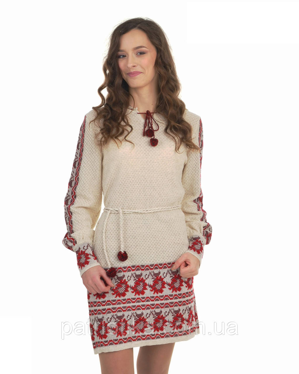 Туніка в'язана "Жоржини" з капюшоном 0415