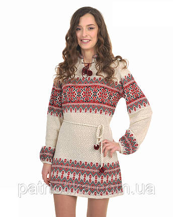 Туніка в'язана "Галина червона" 0423, фото 1