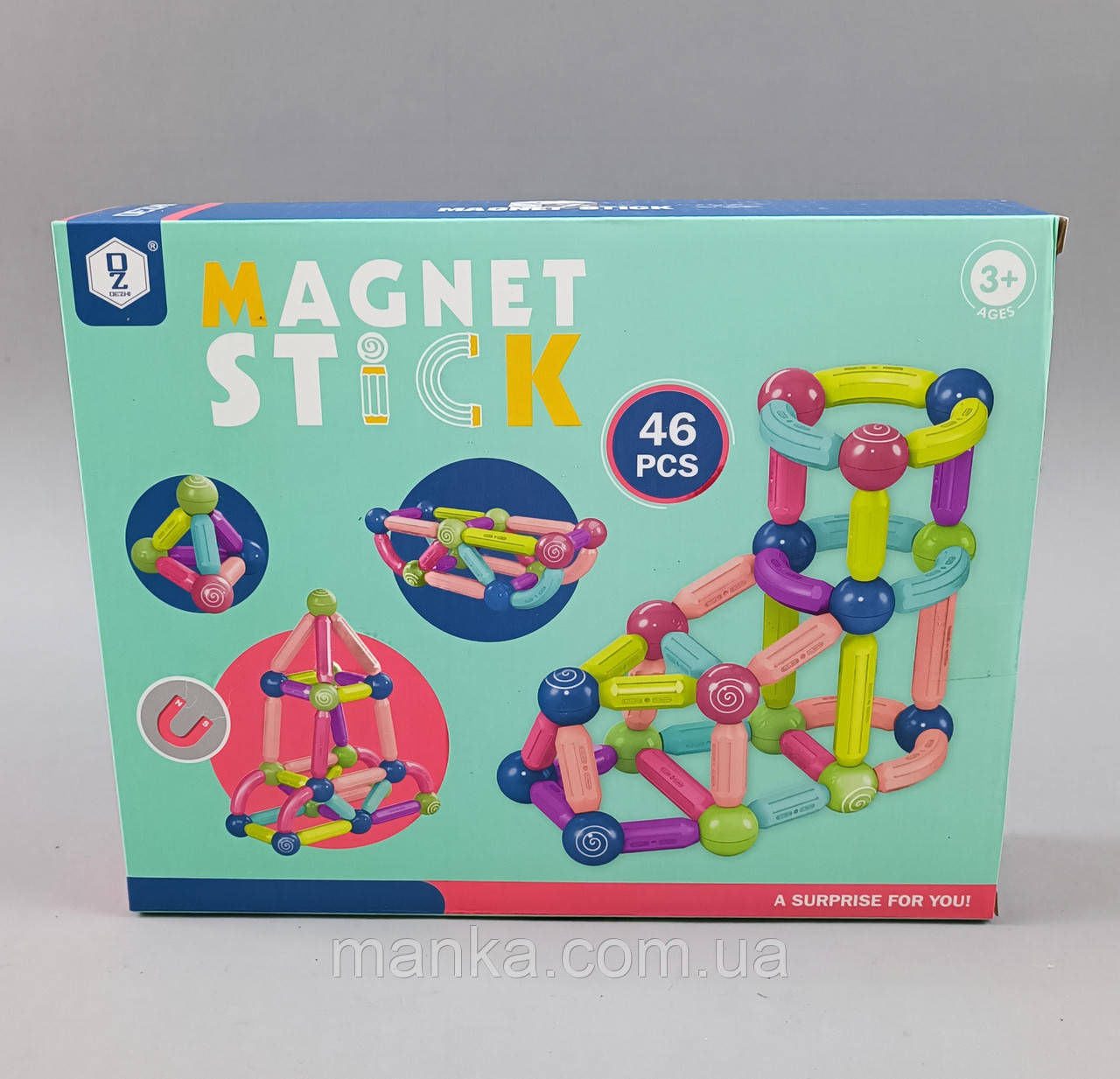 Магнітний конструктор із брусочками Magnet stick (46 деталі) арт. HD 105 A, фото 1