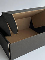 Гофрированная коробка чорная для доставки 300х250х100