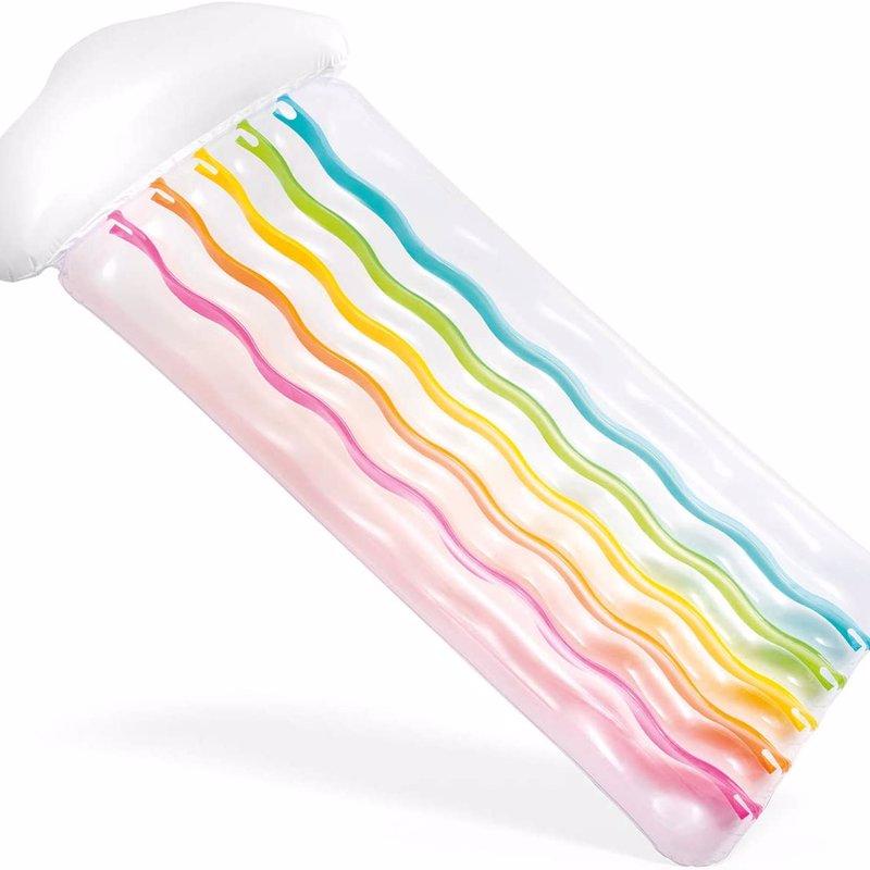 Пляжний надувний матрац Intex 56804 гребінець Веселка з ремкомплектом, розмір 198x81 см, фото 1