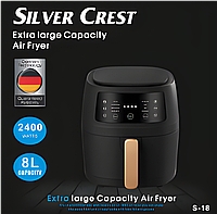 Аэрофритюрница без масла Silver Crest S-18 Black Mat 2400Вт, 6 литров, Мульти печь, Фритюрница электрическая