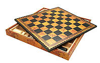 Шахматная доска материал экокожа, размер 48 x 48 см. Цвет коричневый, бежевый