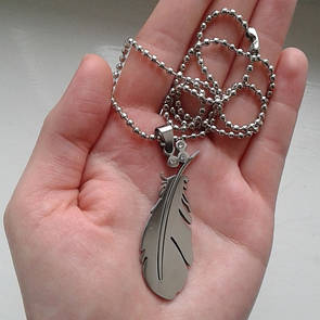 Срібний кулон з нержавіючої медичної сталі "Павич"