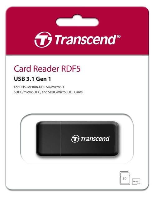 Кардридер Transcend RDF5 USB 3.1, чорний