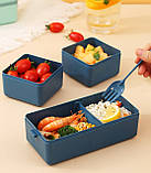 Ланч набір 2в1 з ланч-боксом і ланч бегом Bento Set синьо-жовтий (LB-100141), фото 5