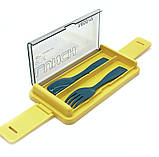 Ланч набір 2в1 з ланч-боксом і ланч бегом Bento Set синьо-жовтий (LB-100141), фото 8