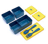 Ланч набір 2в1 з ланч-боксом і ланч бегом Bento Set синьо-жовтий (LB-100141), фото 9