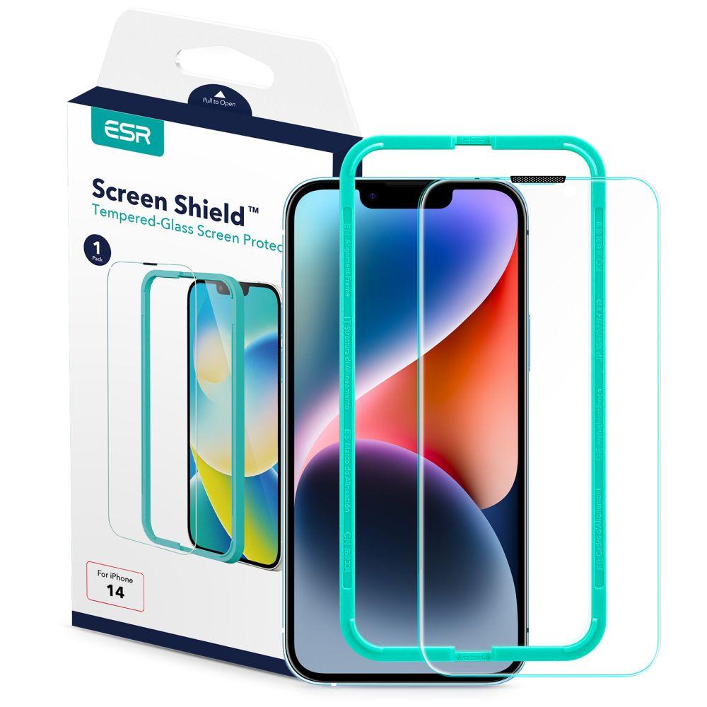 Захисне скло ESR для iPhone 14/13 Pro/13 (1 шт.) із сіткою на динамік і установлювальною рамкою