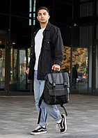 Вместительный качественный рюкзак мужской прогулочный для путешествий из экокожи с отделением под ноутбук