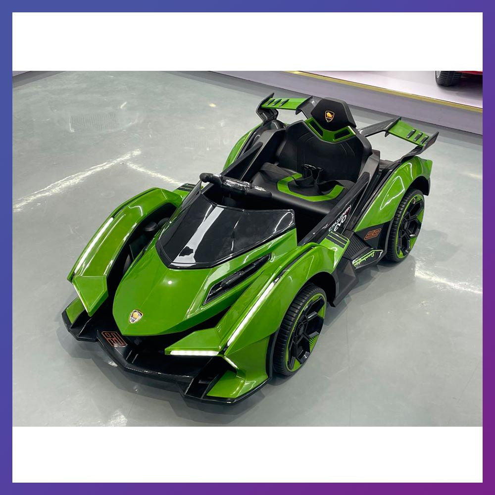Дитячий електромобіль на акумуляторі Lamborghini M 4865 з пультом радіокерування для дітей 3-8 років зелений