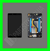 Дисплей Samsung T295 Galaxy Tab A 8.0, LTE, із сенсором та рамкою, чорний (оригінальні комплектуючі)