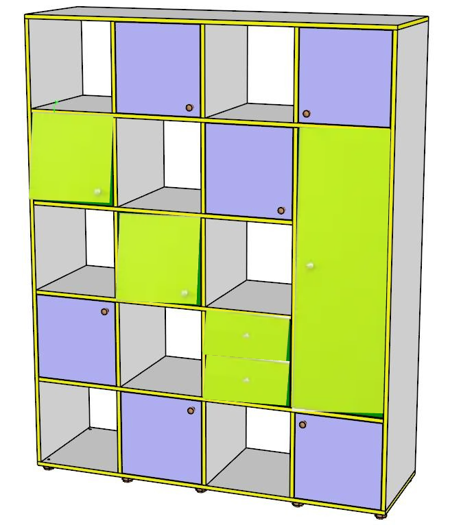 Стелаж для іграшок, стелаж дитячий Jerry ЛДСП DS-083-1, фото 1