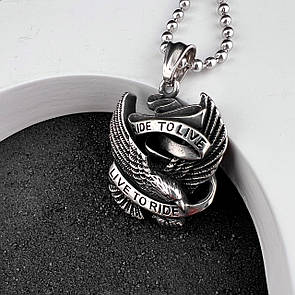 Кулон з нержавіючої медичної сталі "Ride to live"