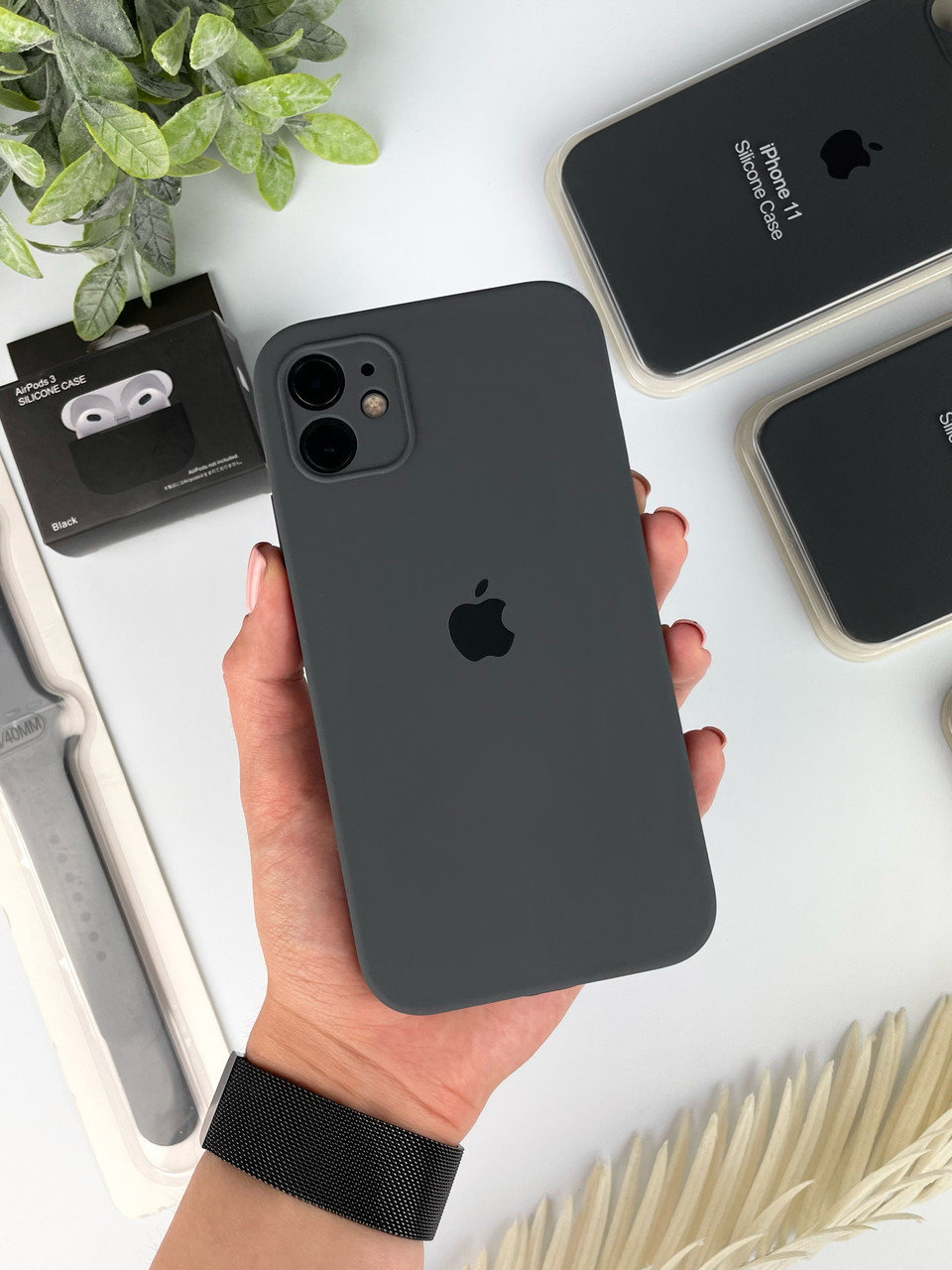 Чохол на Айфон 11 з квадратними бортами Case for iPhone 11 Dark Grey (15) - фото 1 - id-p1907294250