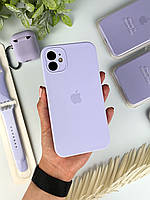 Чехол силиконовый с квадратными бортиками на iPhone 11 Лиловый