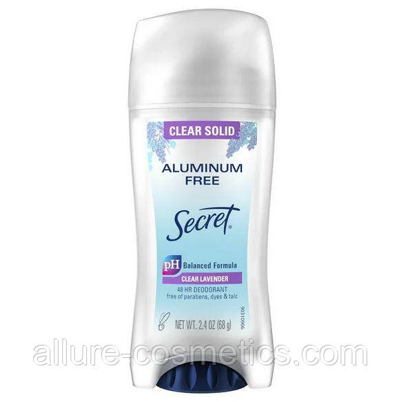 Гелевий дезодорант БЕЗ АЛЮМІНИЯ Лаванда Secret Aluminum Free Deodorant Clear Solid Lavender