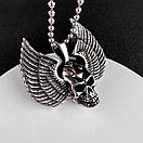 Кулон з нержавіючої медичної сталі "Череп з крилами", фото 9